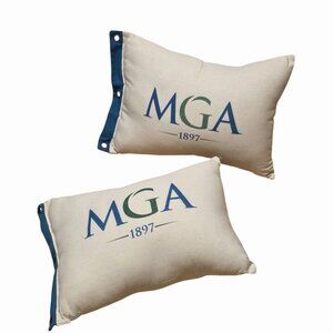 Metropolitan Golf Association (MGA 1897) Set of 2 Throw Cream Pillow 16"X11"